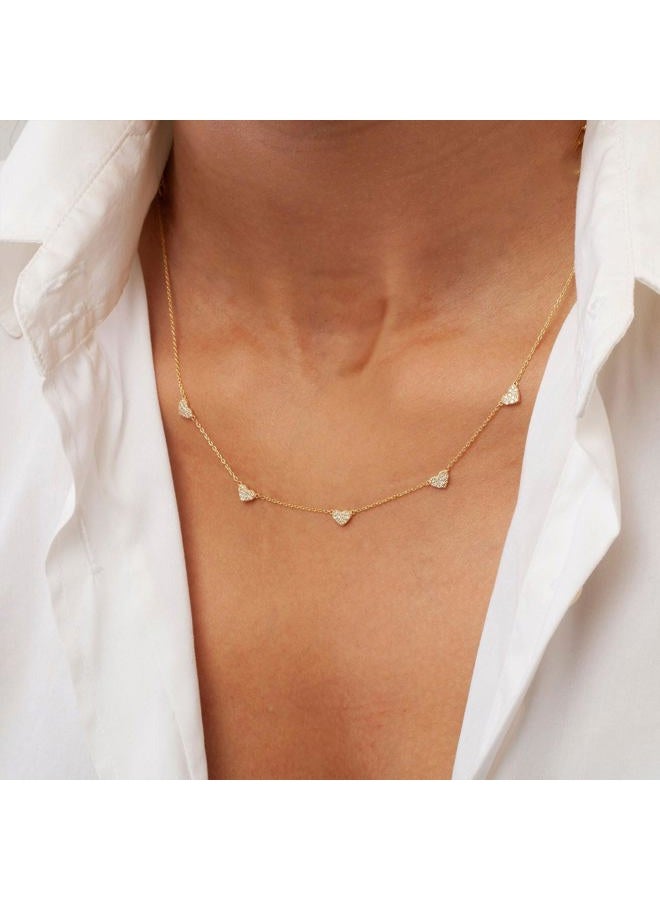 VRIUA Necklaces for Women - 14K Gold/Silver Plated Dainty Chain Necklace with Five Charms: Diamond, Bow, Snowflake, Cross, Flower, Clover, Butterfly, Heart, Star of David, and Star Trendy Jewelry - Image 5