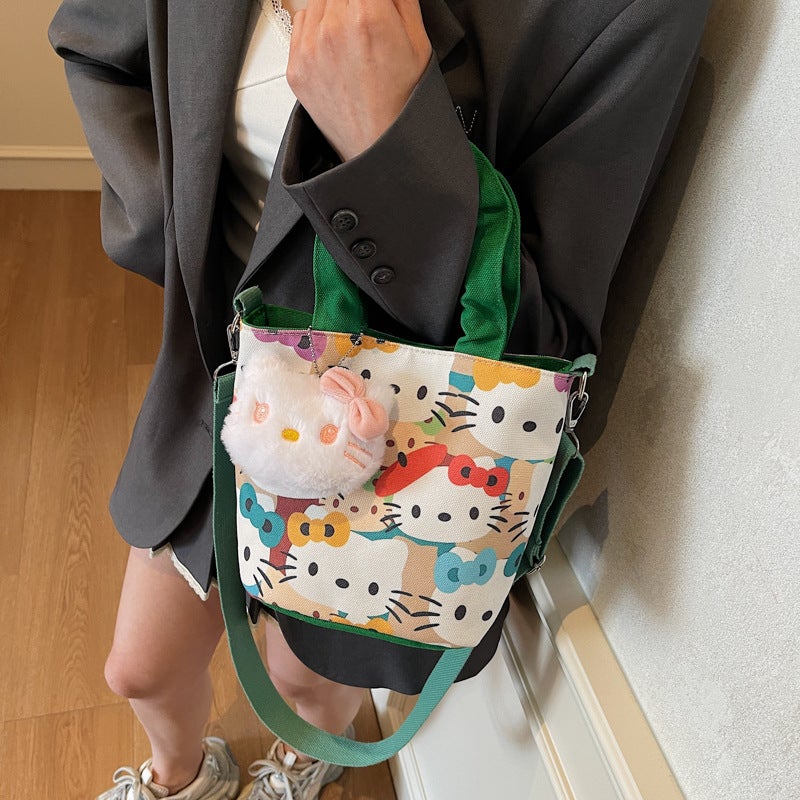 Cartoon Casual Canvas Women'S Bag Large Capacity Handbag Doll Cute Commuter All-Match Mummy Bag Crossbody Bag Children'S Bag - Image 4