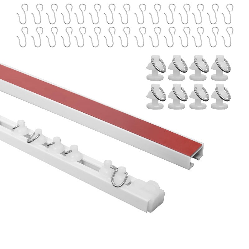 Self Adhesive Curtain Track98FT Ceiling Curtain Track No DrillCurtain Track Ceiling Mount Curtain Track for RVTrailerHome