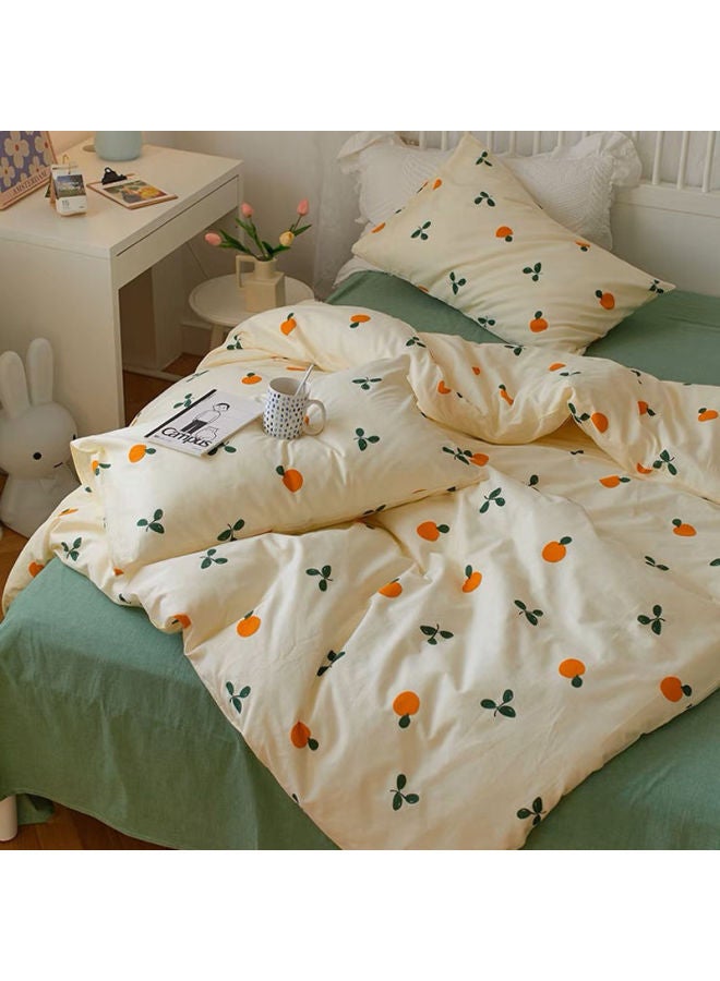 Generic Nanjiren Four-piece Set Washed Cotton Quilt Cover Student Dormitory Bed Single Quilt Three-piece Set Bedding Quilt Cover-Color:tidal Powder-Specifications:1.5x 2 M [single Quilt Cover]] - Image 5