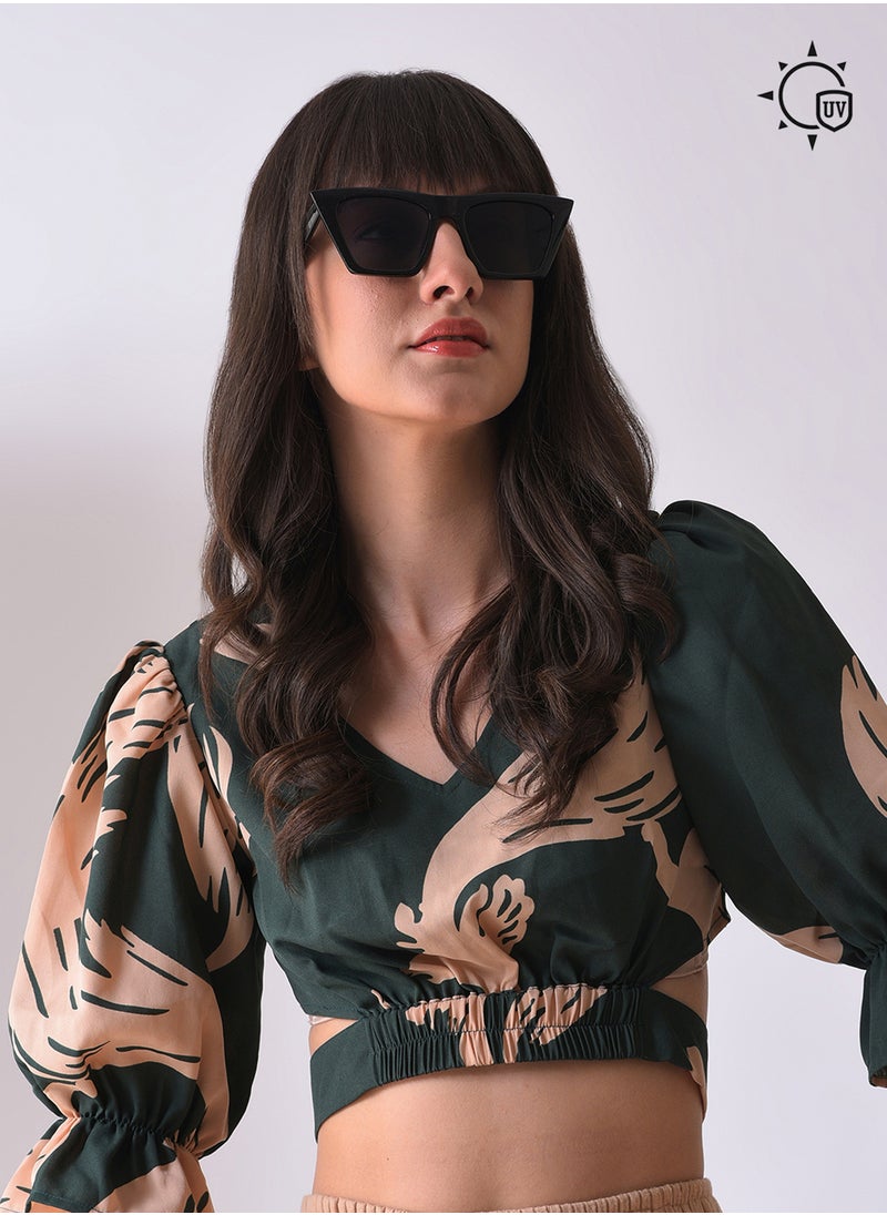 Haute Sauce Black Lens Black Butterfly Sunglasses  - Image 2