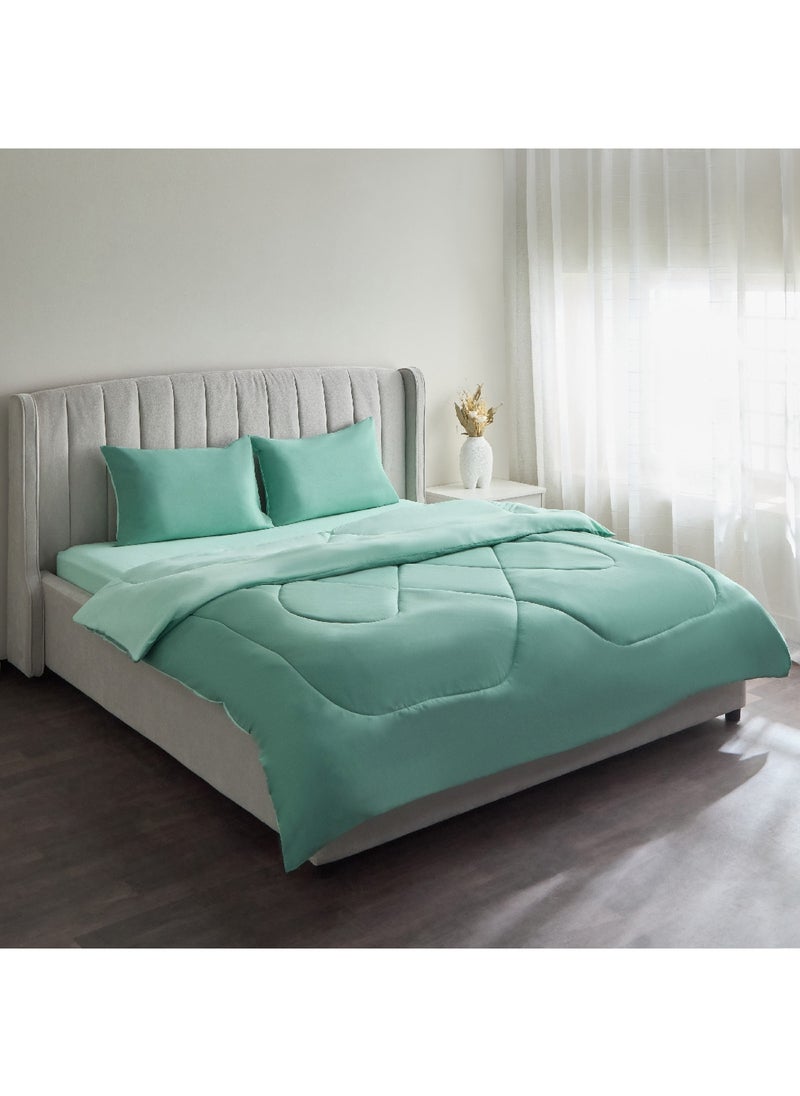 Home Box Derby 3-Piece Reversible Microfiber Queen Comforter Set 230 x 200 cm  - Image 1