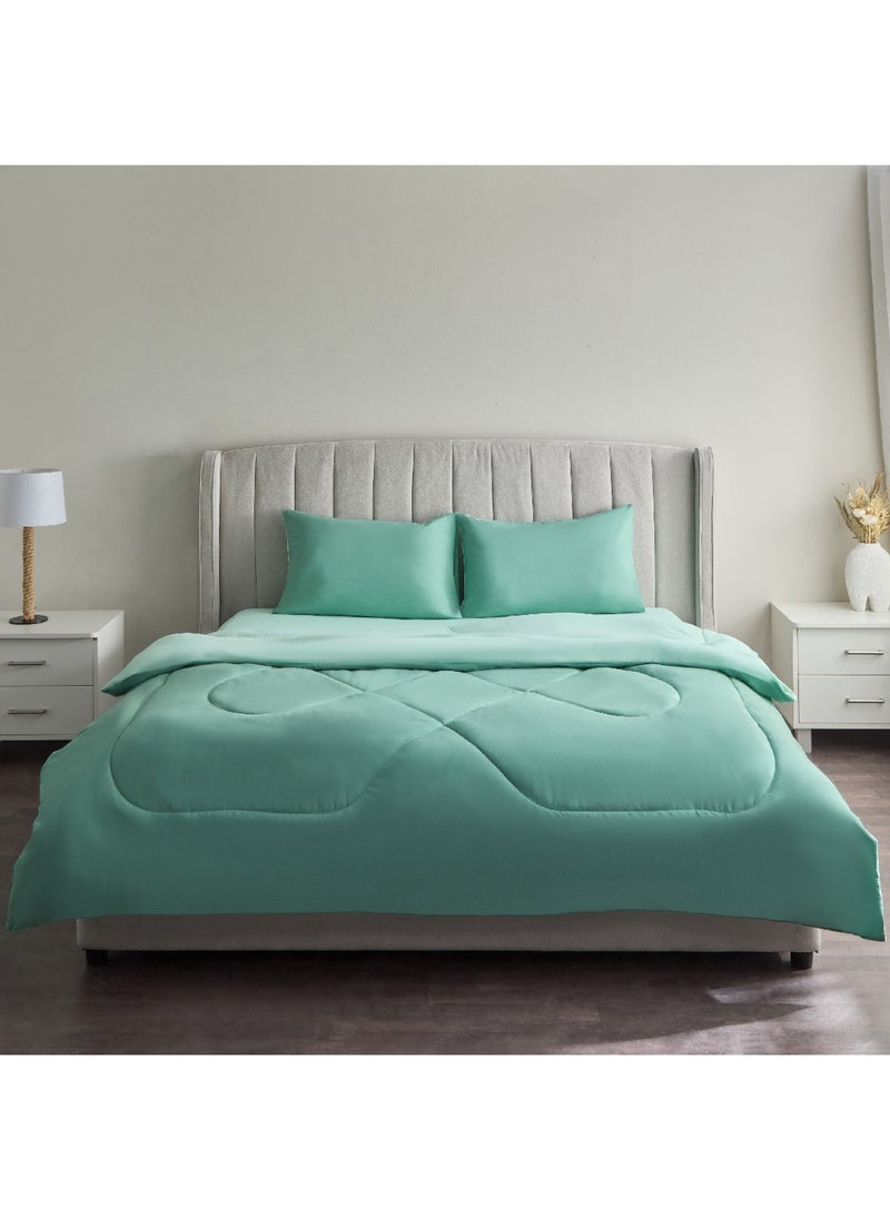 Home Box Derby 3-Piece Reversible Microfiber Queen Comforter Set 230 x 200 cm  - Image 3