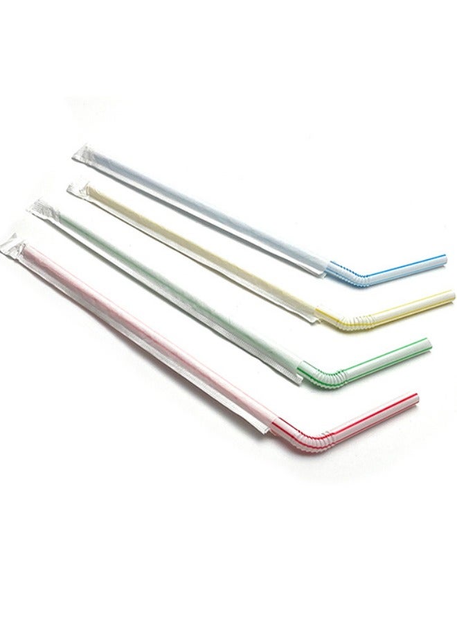 Halapack [500 PCS]Disposable Straw Colourful 8mm Drinking Straws Single Wrapped / Coloured Straw - Image 2