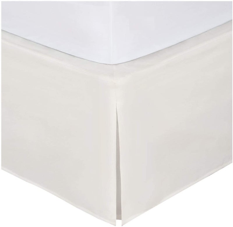 Linen Plus Queen Size Luxury Tailored Bed Skirt 14 Drop Pleated Styling Dust Ruffled Solid Beige New 