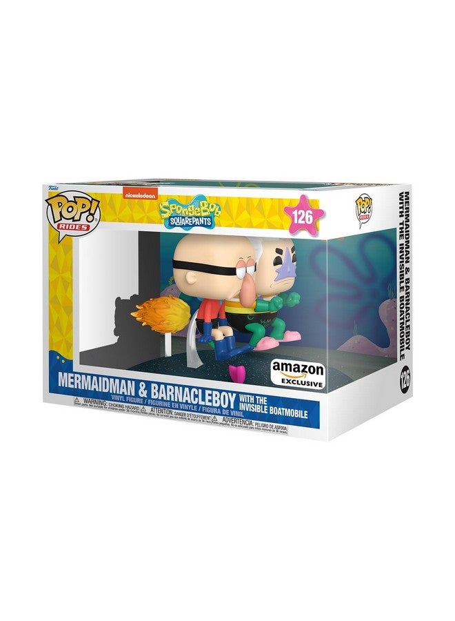 Funko فانكو بوب رايدز ديلوكس: سبونجبوب سكويربانتس - مان مرجان وبارنكل بوي مع السيارة غير المرئية - تمثال فينيل قابل للجمع - فكرة هدية - منتجات رسمية - للأطفال والبالغين - Image 1