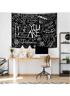 Excefore Tapestry Wall Hanging, Black Classroom, Quote Happiness Tapestry Funny Tapestries  for Teen Girl Living Room Dorm (Black)  - Image 4