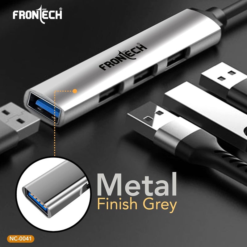 FRONTECH 4 in 1 Multiport HUB,USB 3.0, 3X USB 2.0,Compact Metal Design, Multi OS Compatible. (NC-0041) - Image 4