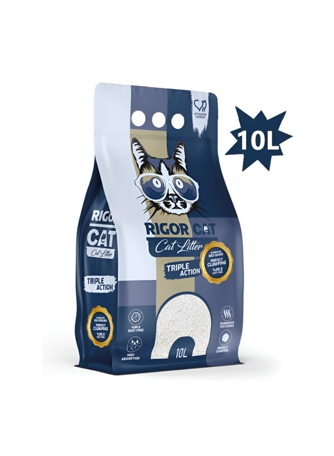 ريجور رمل قطط 10لتر بالكربون النشط ثلاثي الفاعلية - Image 1