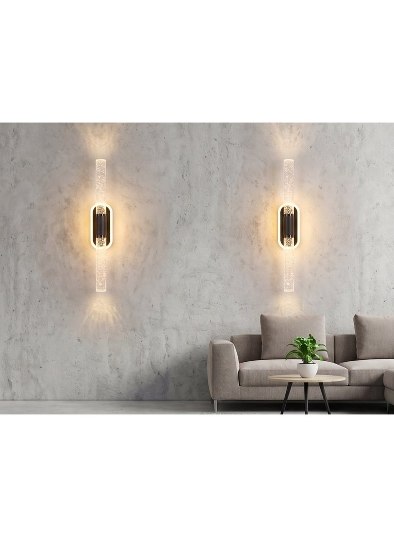أبليك حائط مودرن LED بتأثير فقاعات الزجاج الكريستالي (60 سم) - Image 3