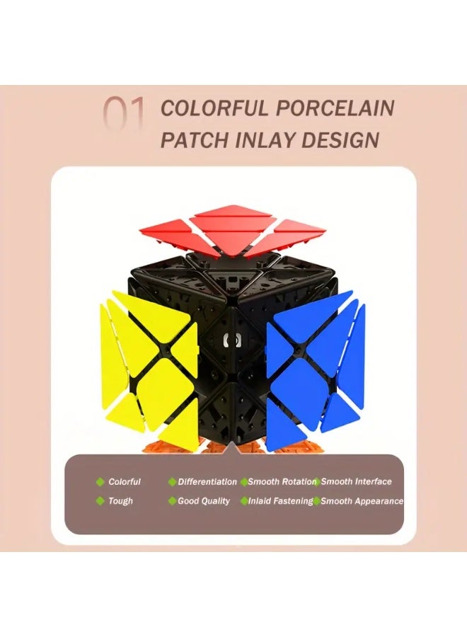 Premium Alien Magic Cube – 5.5cm Smooth Rotation, Anti-Fingerprint Matte Surface, High-Speed Core, Colorful Porcelain Inlay, Black-Base Design – Scratch-Resistant, Non-Glare Puzzle Cube for Adults & Kids – Ultimate Brain Teaser & Gift Idea - Image 4