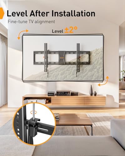 Perlegear Tilting TV Wall Mount for 42-90 TVs with Leveling Adjustment, Max VESA 800x400mm，Fits Most 65 75 85 86 Inch Low-Profile TV Mount Wall Bracket up to 132 lbs, Fits 12"/16"/18"/24" Studs - Image 5
