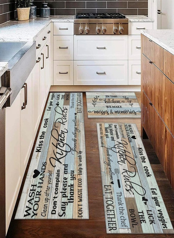 wyoansfhd Kitchen Rug Sets of 3 Piece Non Slip Kitchen Rugs and Mats Washable Kitchen Mats for Kitchen Floor Mat Carpet Runner Rugs for Hallway Laundry Decor 17”x30“+17'' X 47''+17“X59” - Image 5