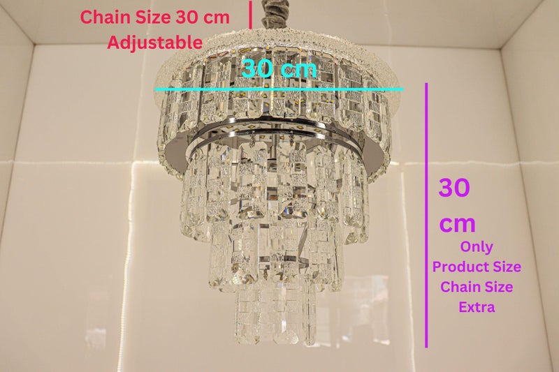 swanart Zephyra Rotating Crystal Chandelier with Multi Color LED, Bluetooth Music System, 3-Tier K9 Crystal Ceiling Light for Living Room, Bedroom & Luxury Interiors - Image 2