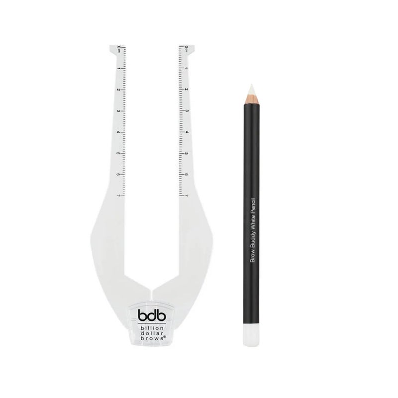 bdb 2-Piece Brow Buddy Contour Stencil Microblading Kit â€“ Achieve Symmetrical, Perfectly Shaped Brows, Ideal for Tweezing, Threading & Waxing, Vegan & Cruelty-Free - Clear