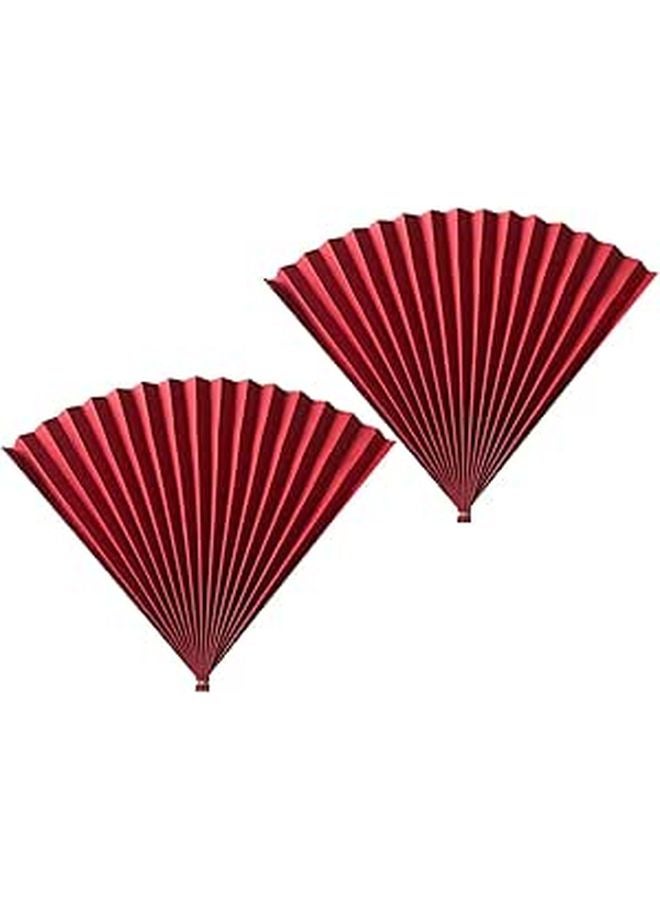 Antique Paper Fan Set Of 2 For Photography Background Jewelry And Cosmetics Display - Image 1