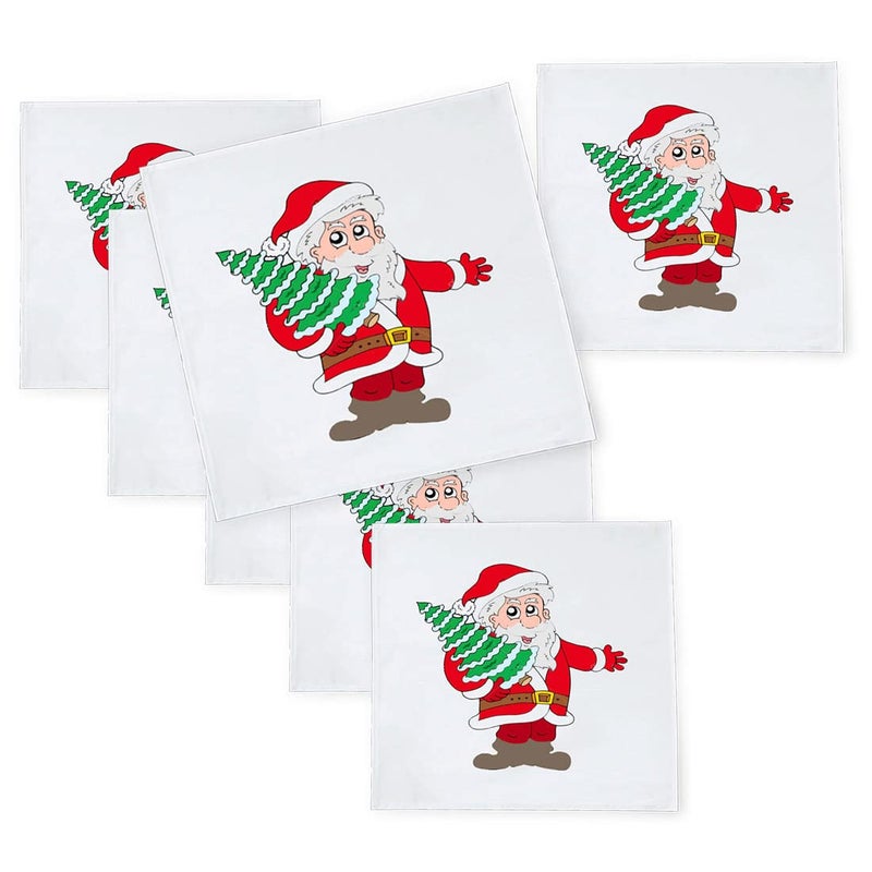Khakee 6 Pcs Christmas Theme Silk Table Napkins 10x 10 for Xmas Decoration Christmas OrnamentsChristmas Giftxmas21287 - Image 1