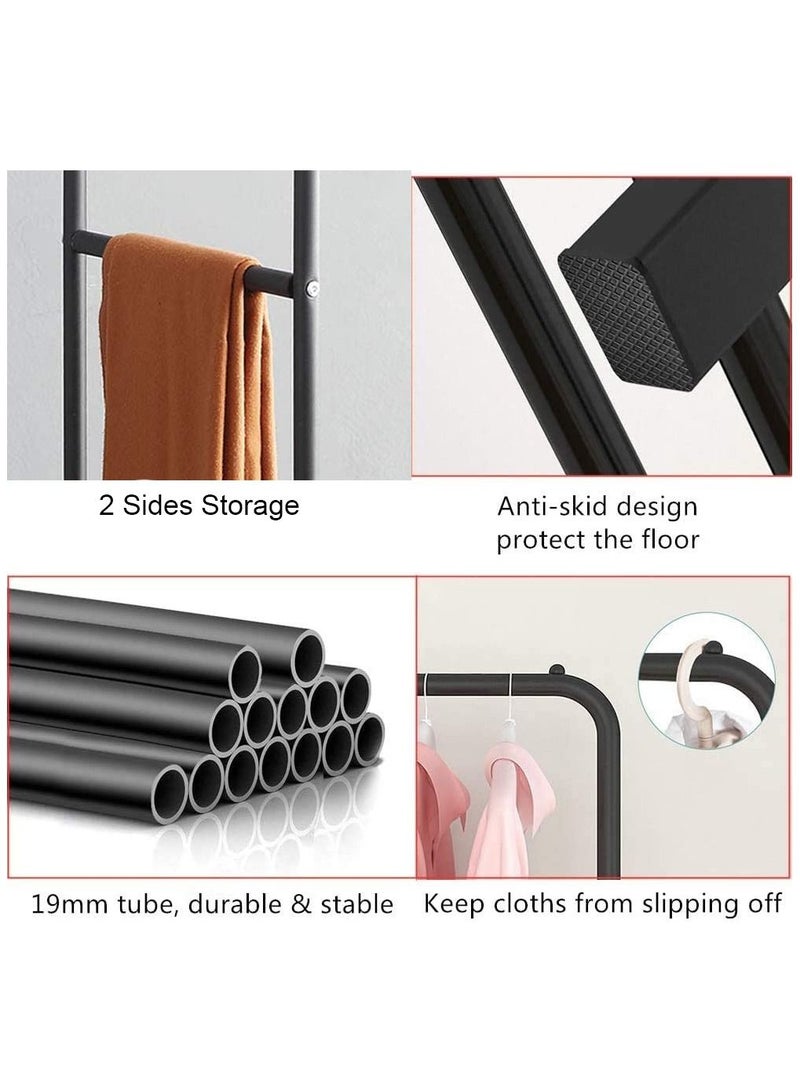 دي بلو رف ملابس مزدوج السكك الحديدية شديد التحمل ، شماعات تجفيف الملابس ، حامل معلق للملابس ، منظم مع أرفف تخزين الأحذية - Image 2
