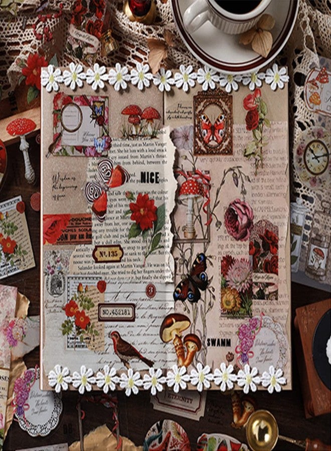 SIBLYMONA Junk Journal Stickers for Scrapbooking, 166Pcs Retro Flower Butterfly Nature Poem Stamp Letter Decorative Stickers for Scrapbook, DIY Crafts Album Phone Cases Laptops Calendars Notebook (Castle) - Image 4