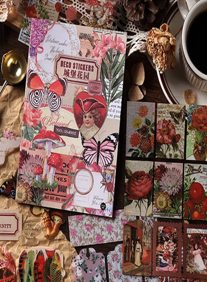 SIBLYMONA Junk Journal Stickers for Scrapbooking, 166Pcs Retro Flower Butterfly Nature Poem Stamp Letter Decorative Stickers for Scrapbook, DIY Crafts Album Phone Cases Laptops Calendars Notebook (Castle) - Image 5