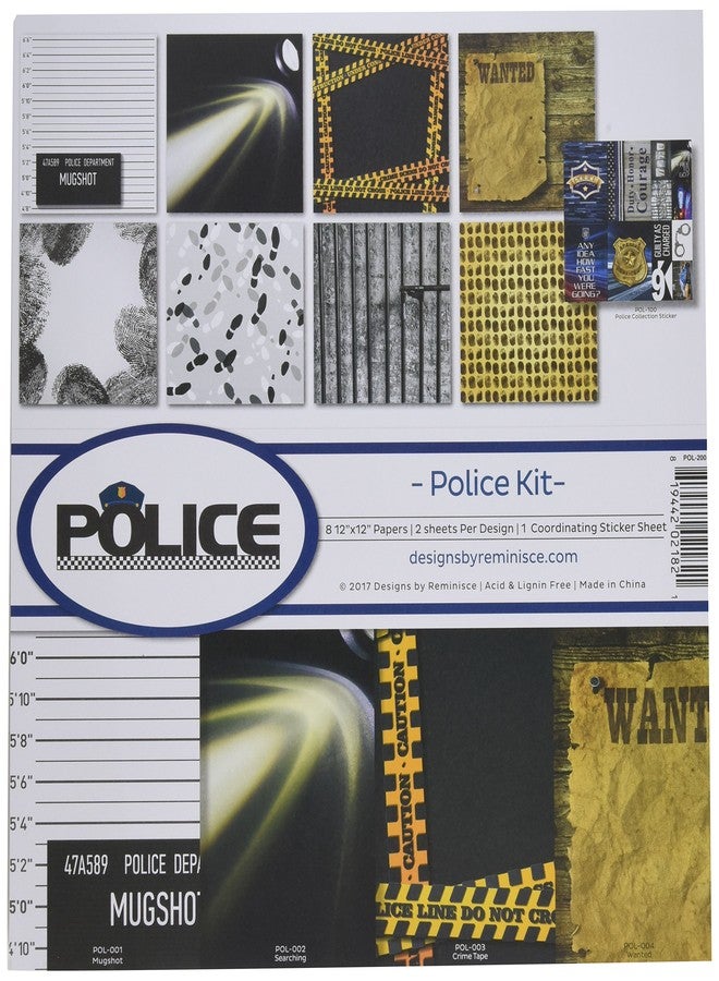 ريمينس مجموعة قصاصات الشرطة Reminisce POL-200، أسود، 12 × 12 بوصة - Image 1