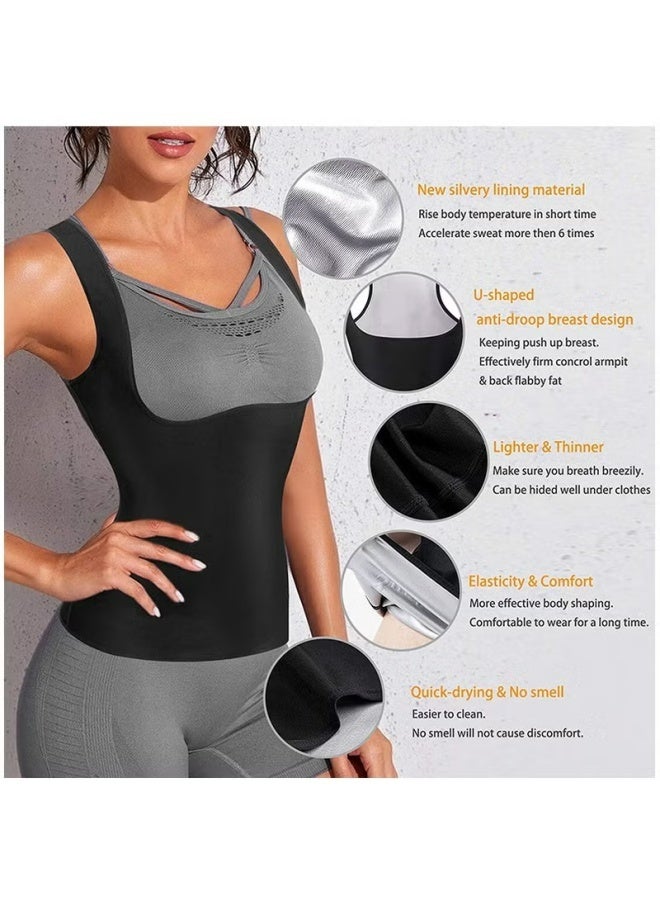 Women's Slimming Body Shaper Sauna Vest Women's Corset, Sweat Shaping Garment, Yoga Wear, Fitness Tummy Sweat Vest（L/XL） - Image 4