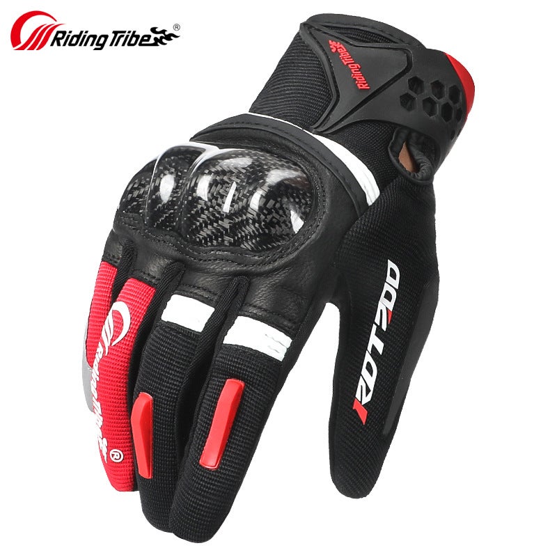 Motorcycle Four-Season Windproof Adult Shock-Absorbing Outdoor Mountaineering And Skiing Carbon Fiber Anti-Fall Full-Finger Riding Touch Screen Gloves - Image 2