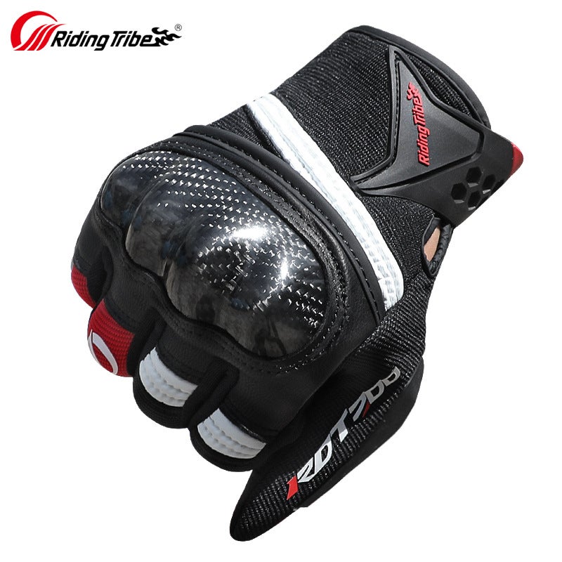 Motorcycle Four-Season Windproof Adult Shock-Absorbing Outdoor Mountaineering And Skiing Carbon Fiber Anti-Fall Full-Finger Riding Touch Screen Gloves - Image 4