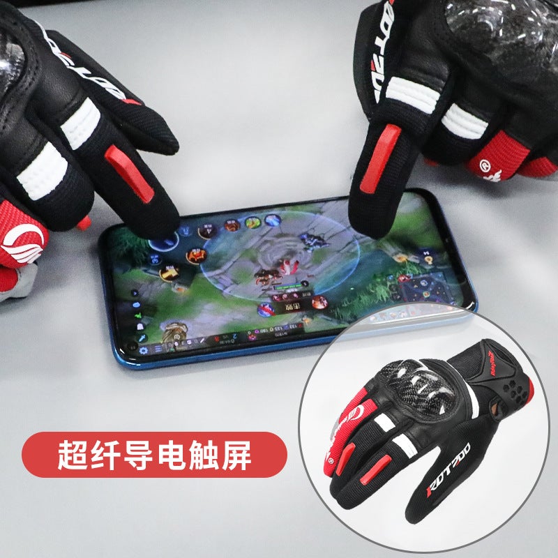 Motorcycle Four-Season Windproof Adult Shock-Absorbing Outdoor Mountaineering And Skiing Carbon Fiber Anti-Fall Full-Finger Riding Touch Screen Gloves - Image 5