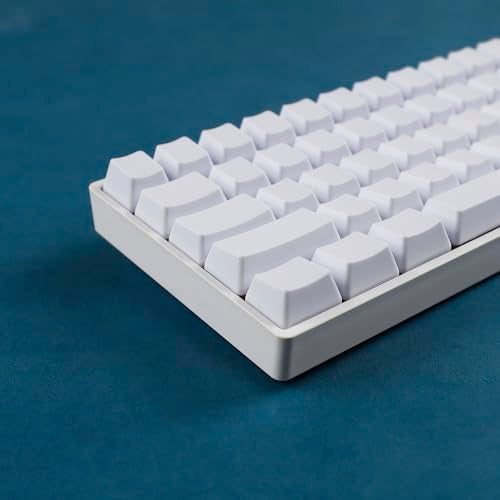 YMDK Blank Thick PBT OEM Profile 61 ANSI Keycaps for MX Switches Mechanical Keyboard (White)(Only Keycap) - Image 2