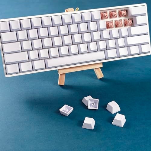 YMDK Blank Thick PBT OEM Profile 61 ANSI Keycaps for MX Switches Mechanical Keyboard (White)(Only Keycap) - Image 4