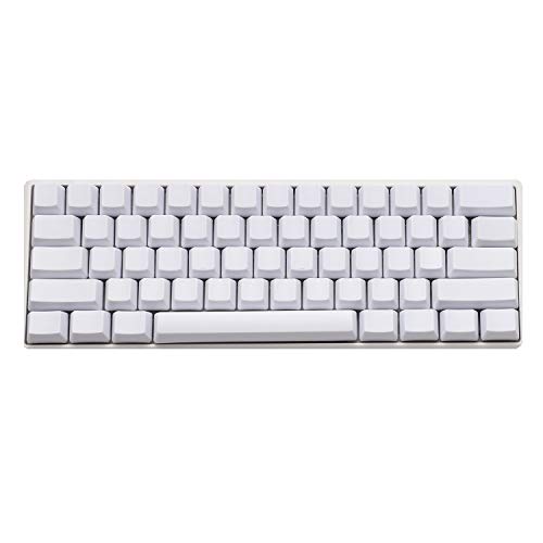 YMDK Blank Thick PBT OEM Profile 61 ANSI Keycaps for MX Switches Mechanical Keyboard (White)(Only Keycap) - Image 1