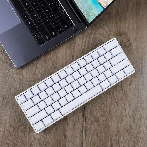 YMDK Blank Thick PBT OEM Profile 61 ANSI Keycaps for MX Switches Mechanical Keyboard (White)(Only Keycap) - Image 3