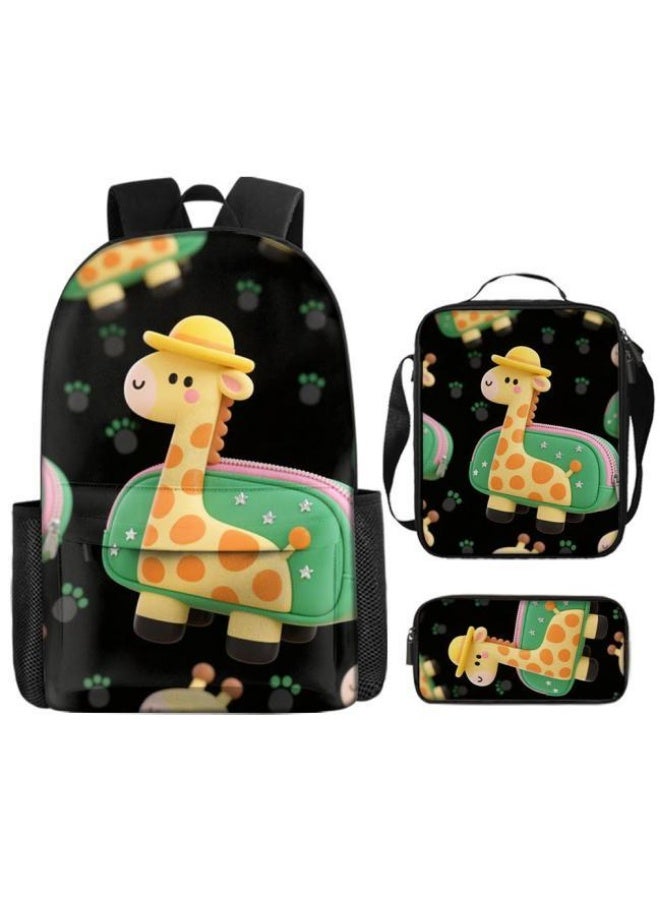 Bright Li Fire Unlock the new fashion of childish fun! Three-piece set of bags, cartoon elements for children and teenagers (students, children, friends' outings, mountain climbing, schooling, etc. can be used) - 112 - Image 2