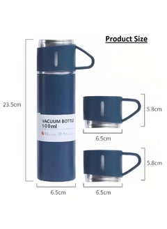 Arabest Thermos Bottle with 2 Extra Cups, 500ml Vacuum Flask Set, Stainless Steel, Leak proof, Travel Bottles for Hot and Cold drinks (Blue)  - Image 5