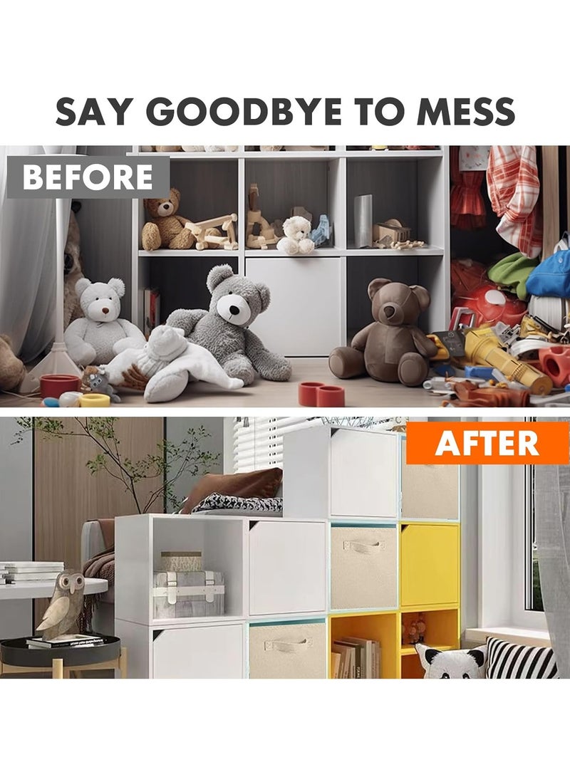 TAPIT Storage Bins Foldable Fabric Storage Cubes And Cloth Storage Organizer Drawer For Closet And Toys Storage (Beige) - Image 2