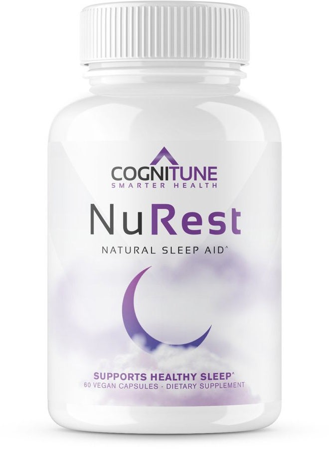 CogniTune Natural Sleep Aid for Adults - Herbal Sleep Aid Supplement - Non-Drowsy Formula with Melatonin, Valerian Root, Lemon Balm, Chamomile, GABA & More - Image 1