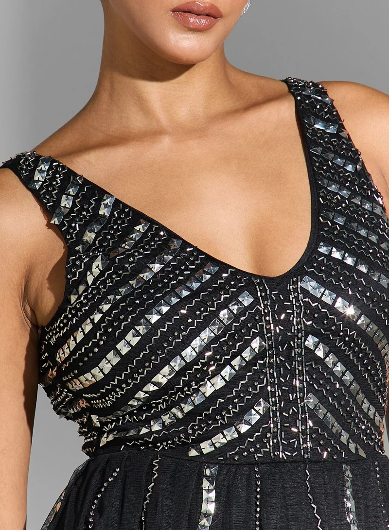 Namshi x Embellished Bodice Dress
