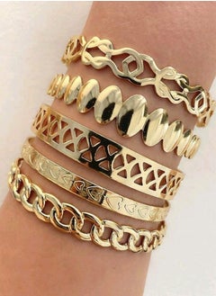 5pcs/set Hollow Out Cuff Bangle BRACELET