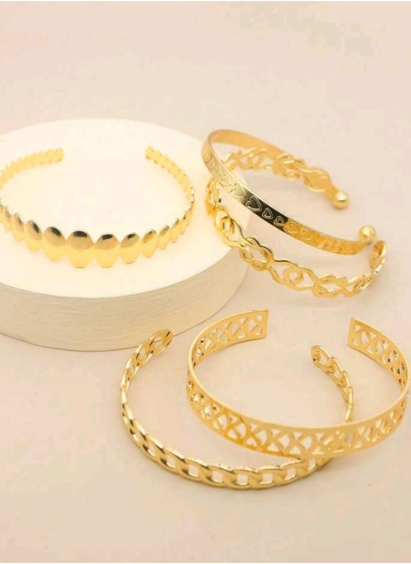 Shein - 5pcs/set Hollow Out Cuff Bangle BRACELET - Image 1