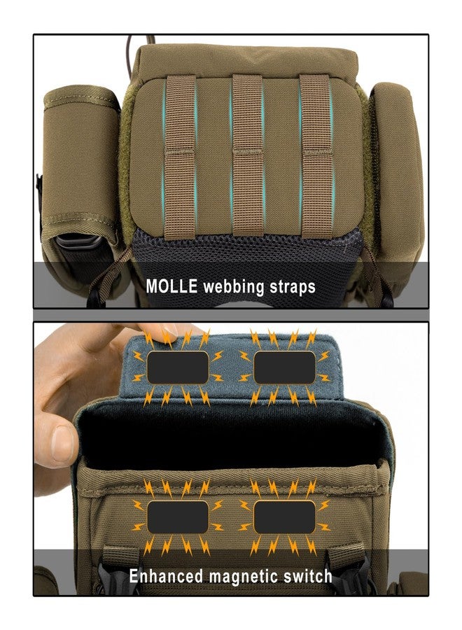 MOXULE Binocular Harness Chest Pack: Bino Case with Rangefinder Pouch and Rain Cover for Hunting Hiking Bird Watching, Wolf Brown, Sporty/Outdoor Users - Image 3