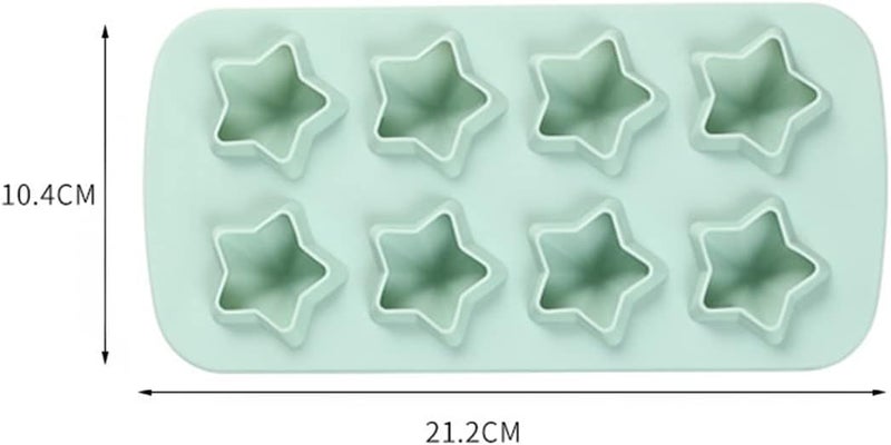 IBAMA Star Shaped Silicone Ice Cube Tray Freeze Mold Maker Tools Club Bar Party Use for Making Jelly Gummy Pudding Candy Ice Cream Chocolate Ice DIY (Green) - Image 4