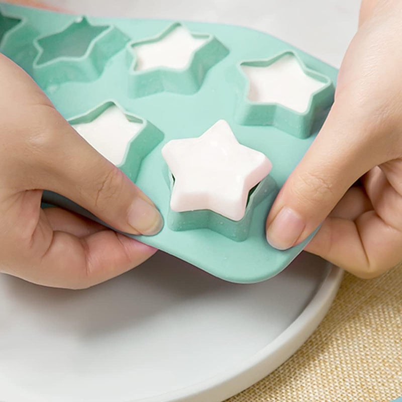 IBAMA Star Shaped Silicone Ice Cube Tray Freeze Mold Maker Tools Club Bar Party Use for Making Jelly Gummy Pudding Candy Ice Cream Chocolate Ice DIY (Green) - Image 3