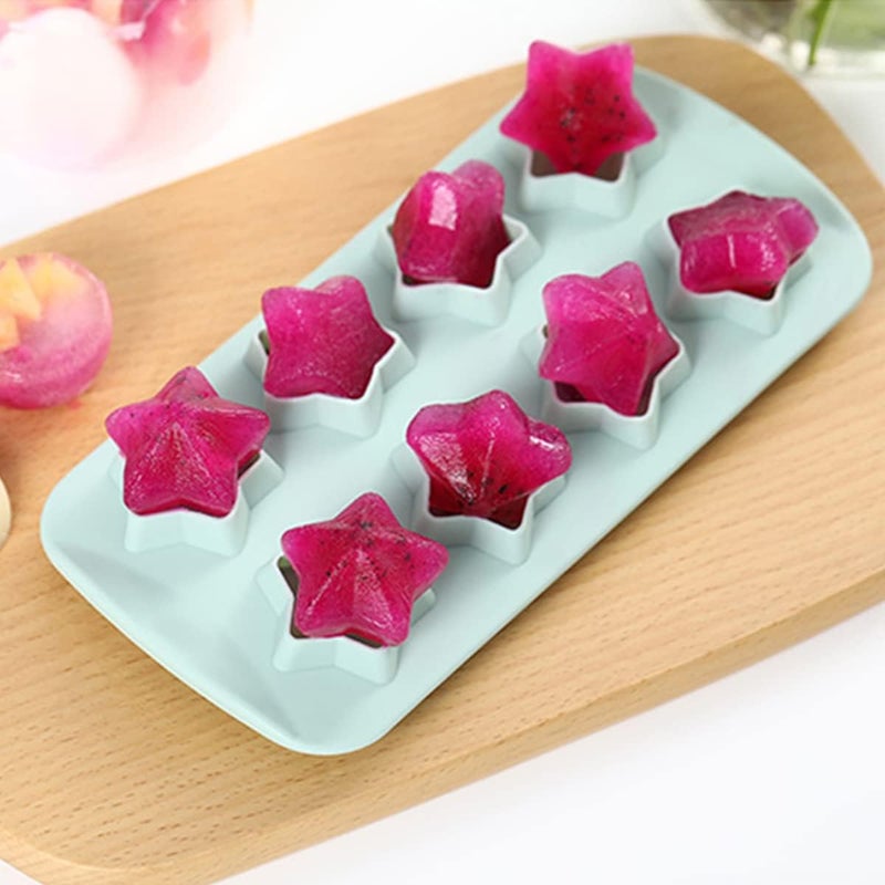IBAMA Star Shaped Silicone Ice Cube Tray Freeze Mold Maker Tools Club Bar Party Use for Making Jelly Gummy Pudding Candy Ice Cream Chocolate Ice DIY (Green) - Image 5