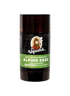 Dr. Squatch Natural Deodorant for Men – Odor-Squatching Men's Deodorant Aluminum Free - Alpine Sage 2.65 oz (1 Pack) 