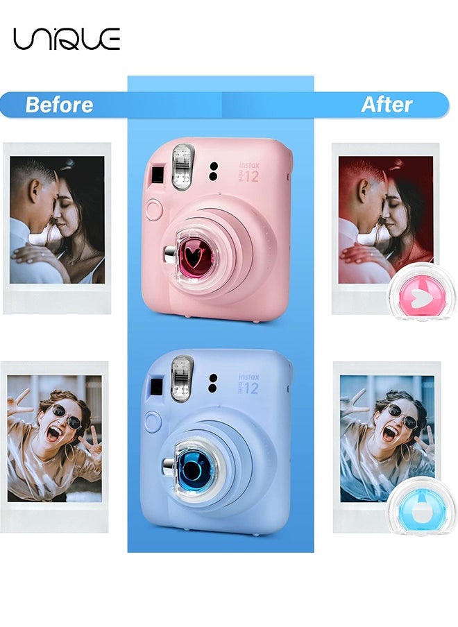 Unique 6 Pcs in a Set - Lens Filters for Instax Mini 12 - 6-Color Close-Up Filters - Fujifilm Camera Lens Accessories - 2 Pcs Hollow Cut Filters and 4 Pcs Full Color Filters  - Image 3