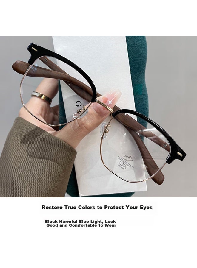Boshide Blue Light Blocking Gl Radiation Protection Gl Plain Female Myopia Gl Male Black Gold 100 Degrees - Image 3