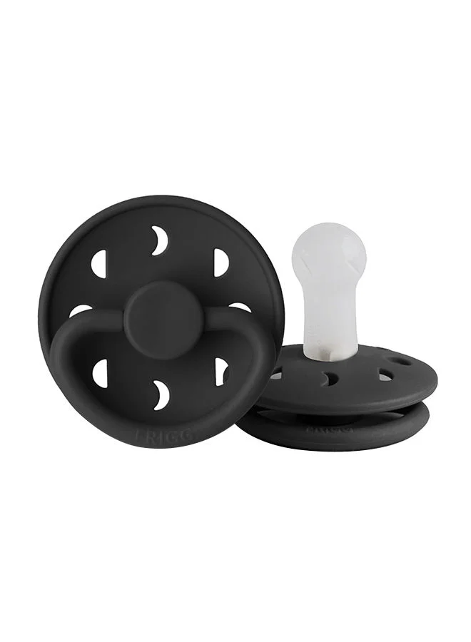 FRIGG Pack Of 1 Moon Phase Silicone Baby Pacifier 6-18M Jet Black - Size 2