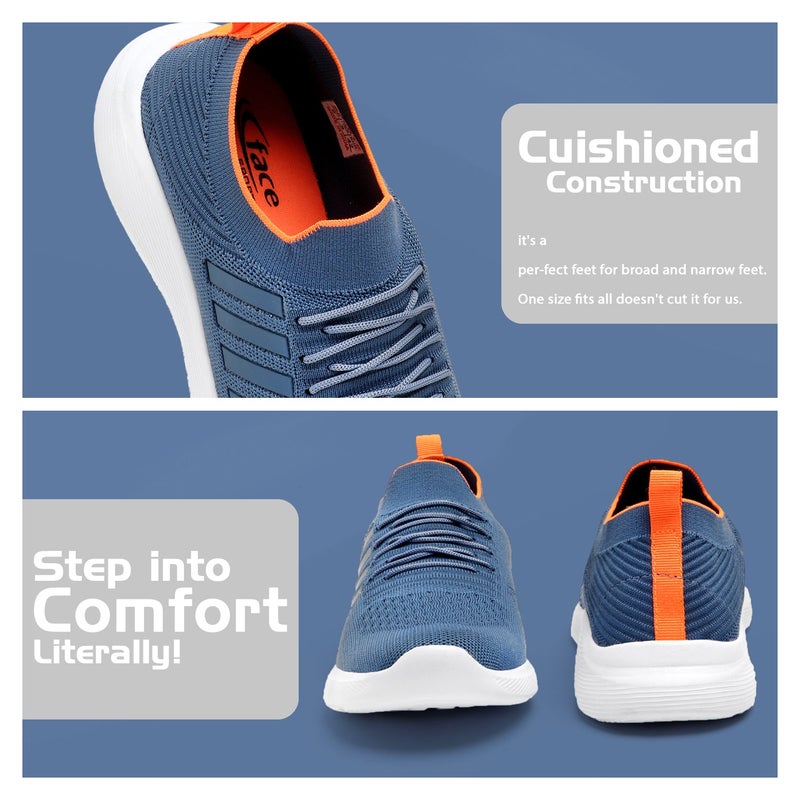 Face Durable Blue Sneakers for Men - Image 2