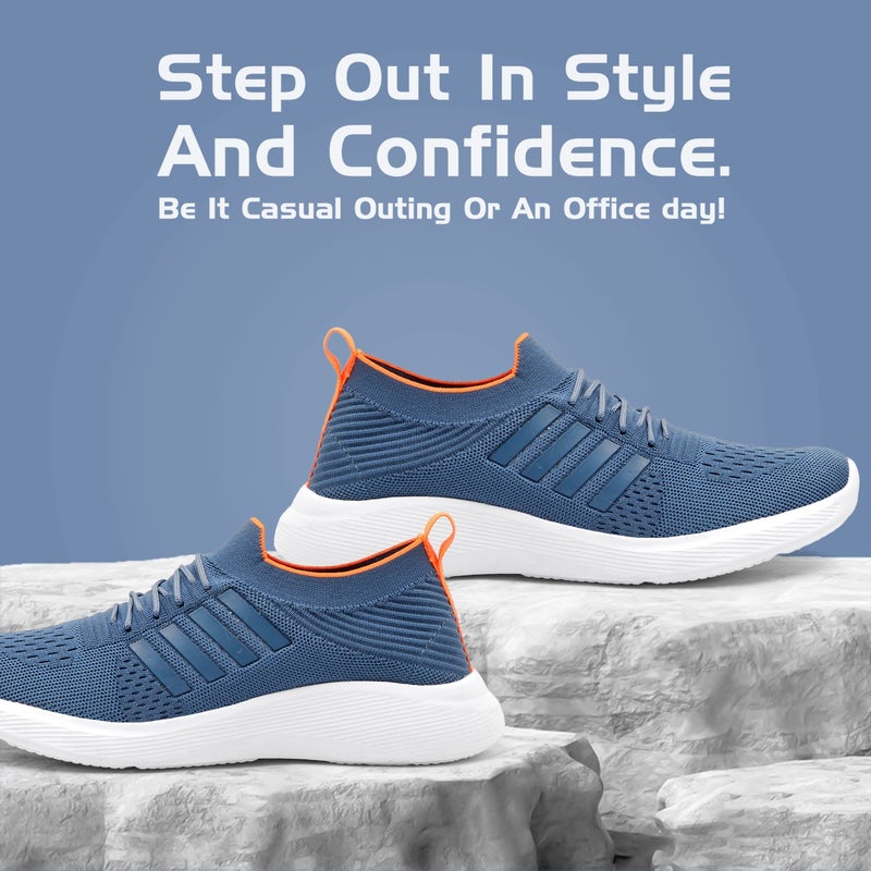 Face Durable Blue Sneakers for Men - Image 3